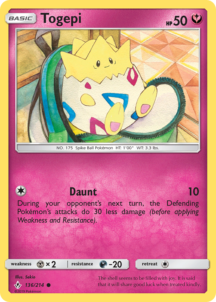 Togepi - 136/214 - Normal - NM - Common - Unbroken Bonds