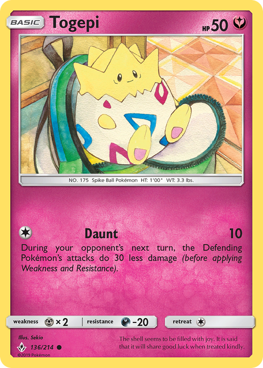 Togepi - 136/214 - Normal - NM - Common - Unbroken Bonds