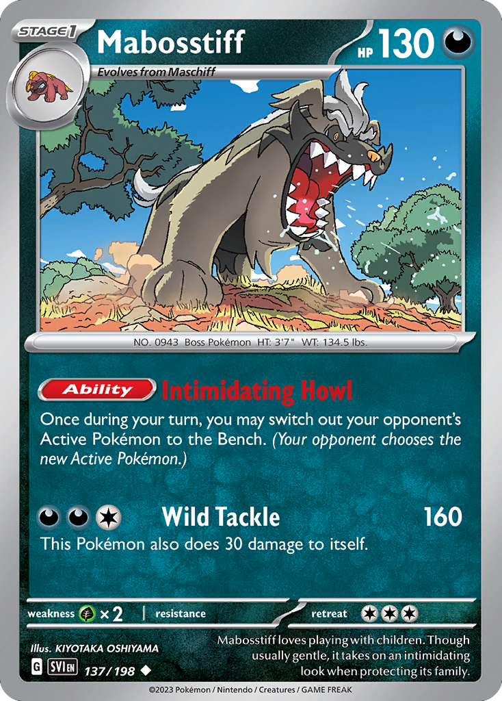 Mabosstiff - 137/198 - Normal - NM - Uncommon - Scarlet & Violet