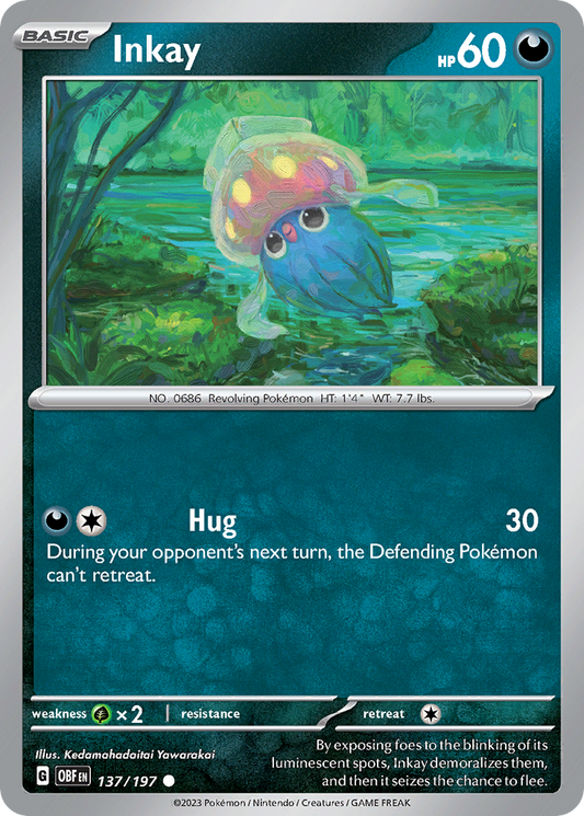 Inkay - 137/197 - Normal - NM - Common - Obsidian Flames