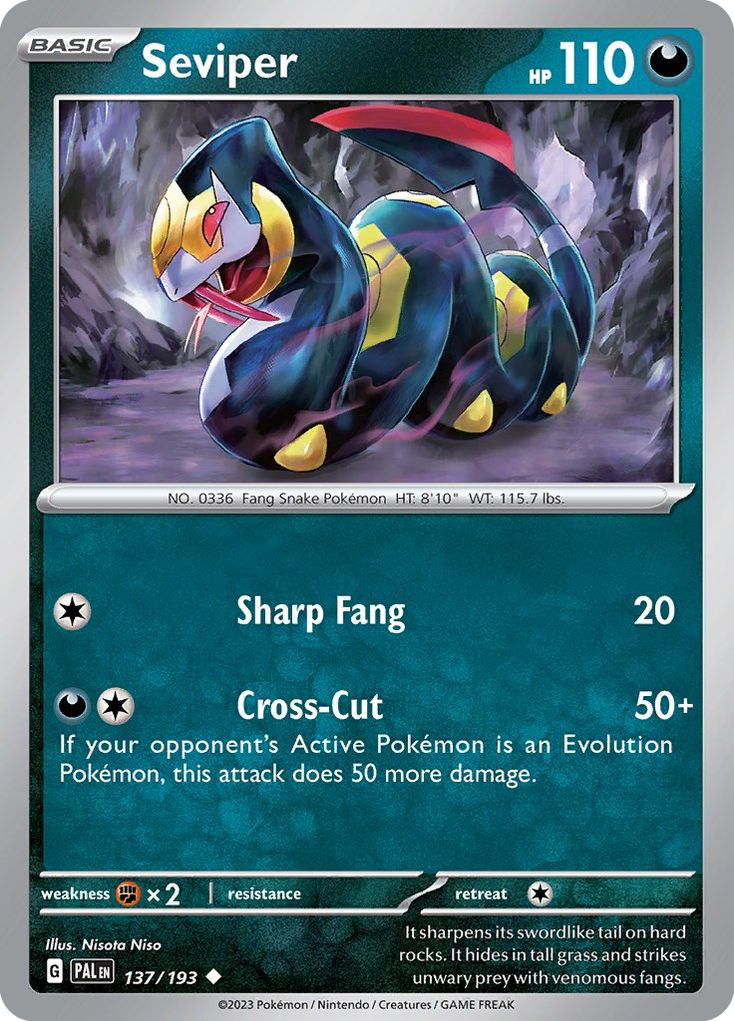Seviper - 137/193 - Reverse Holofoil - NM - Uncommon - Paldea Evolved
