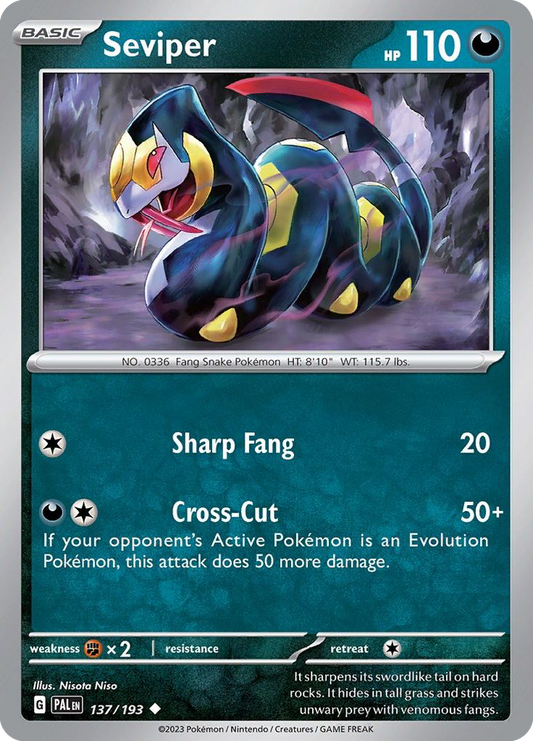 Seviper - 137/193 - Reverse Holofoil - NM - Uncommon - Paldea Evolved