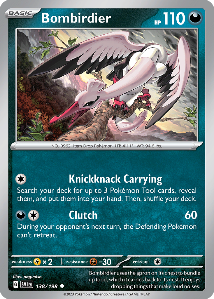 Bombirdier - 138/198 - Normal - NM - Uncommon - Scarlet & Violet