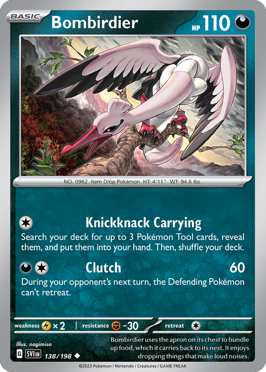 Bombirdier - 138/198 - Normal - NM - Uncommon - Scarlet & Violet