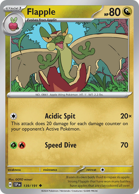 Flapple - 139/191 - Normal - NM - Uncommon - Surging Sparks