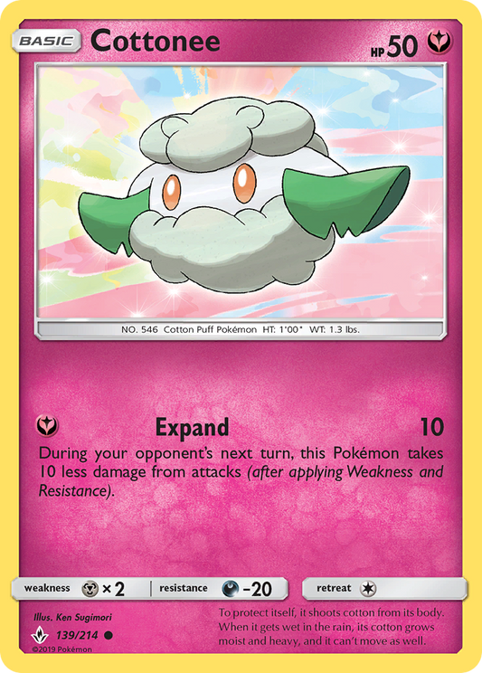 Cottonee - 139/214 - Normal - NM - Common - Unbroken Bonds
