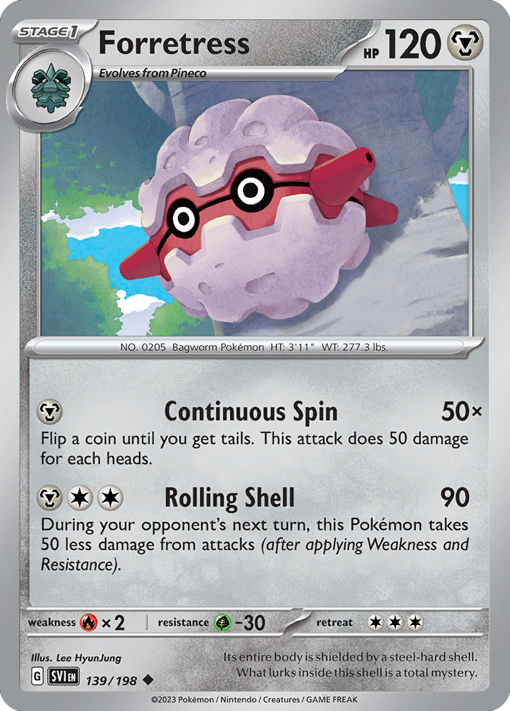 Forretress - 139/198 - Normal - NM - Uncommon - Scarlet & Violet