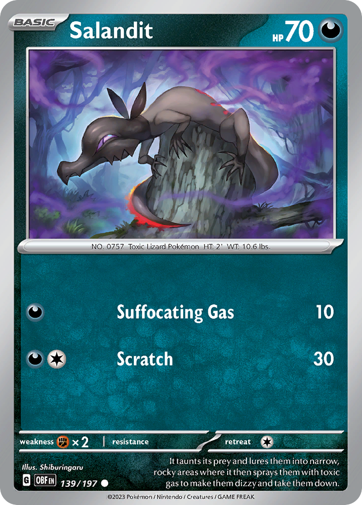 Salandit - 139/197 - Normal - NM - Common - Obsidian Flames