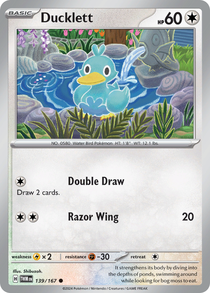 Ducklett - 139/167 - Reverse Holofoil - NM - Common - Twilight Masquerade