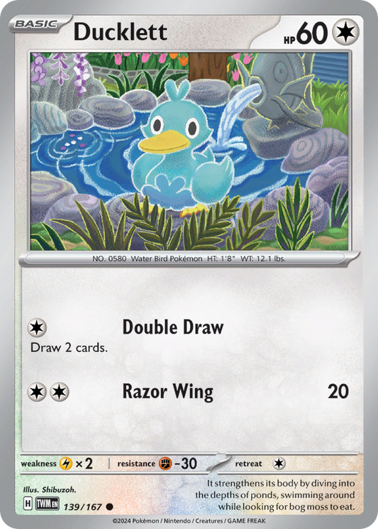 Ducklett - 139/167 - Reverse Holofoil - NM - Common - Twilight Masquerade