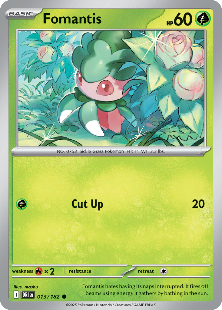 Fomantis - 13/182 - Reverse Holofoil - NM - Common - Destined Rivals