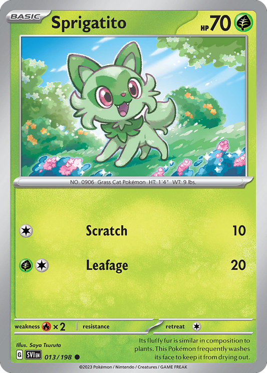 Sprigatito - 13/198 - Normal - NM - Common - Scarlet & Violet