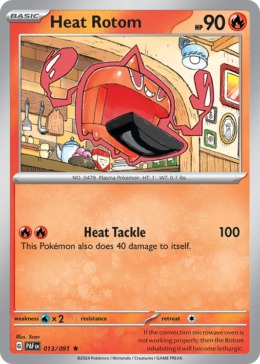 Heat Rotom - 13/91 - Reverse Holofoil - NM - Rare - Paldean Fates
