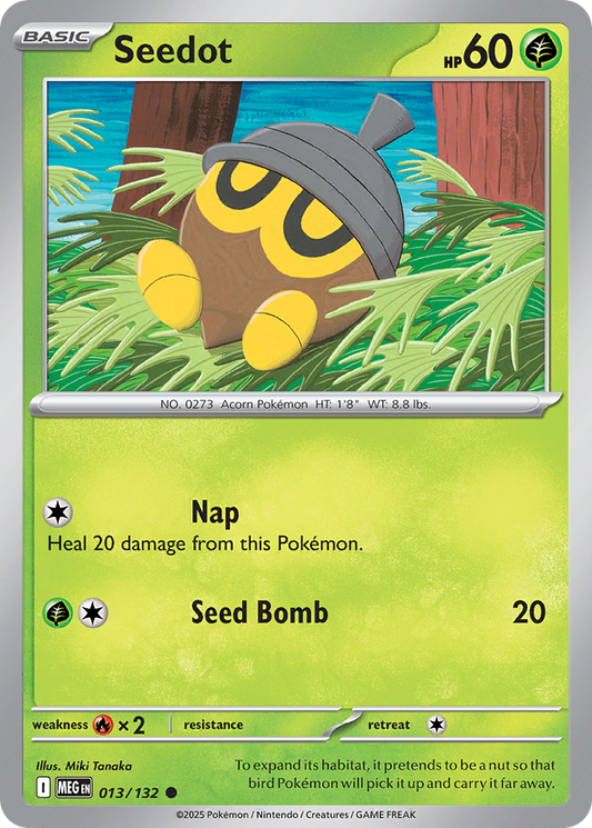 Seedot - 13/132 - Reverse Holofoil - NM - Common - Mega Evolution