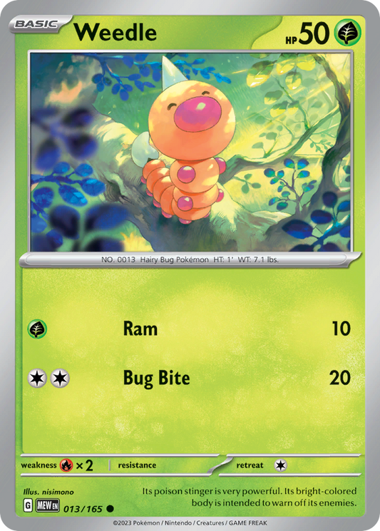 Weedle - 13/165 - Reverse Holofoil - NM - Common - 151