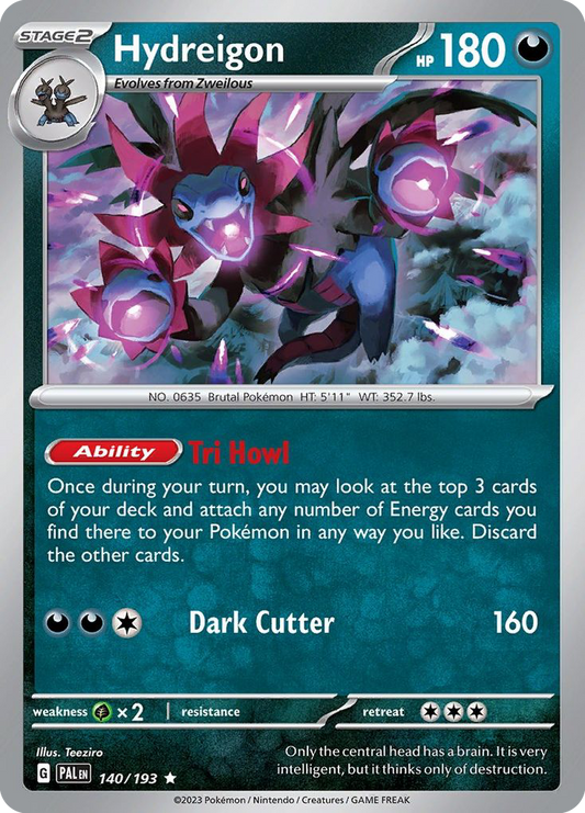 Hydreigon - 140/193 - Holofoil - NM - Rare - Paldea Evolved