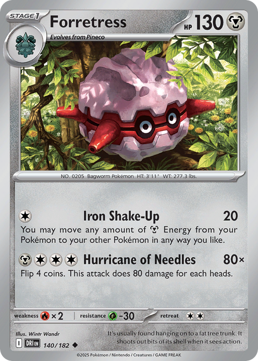Forretress - 140/182 - Normal - NM - Uncommon - Destined Rivals