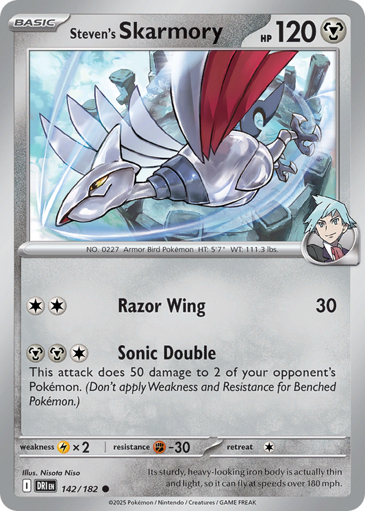 Steven's Skarmory - 142/182 - Normal - NM - Common - Destined Rivals