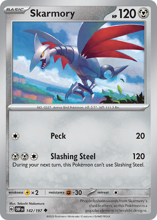 Skarmory - 142/197 - Normal - NM - Uncommon - Obsidian Flames