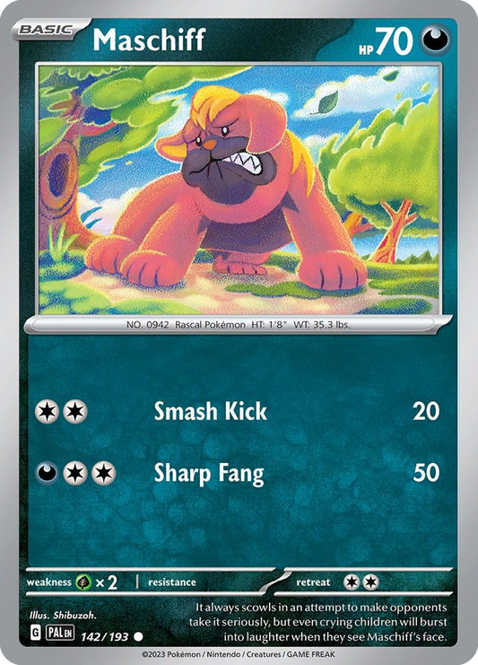 Maschiff - 142/193 - Normal - NM - Common - Paldea Evolved