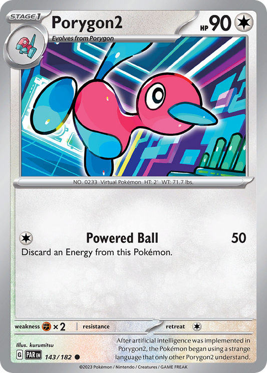 Porygon2 - 143/182 - Reverse Holofoil - NM - Common - Paradox Rift