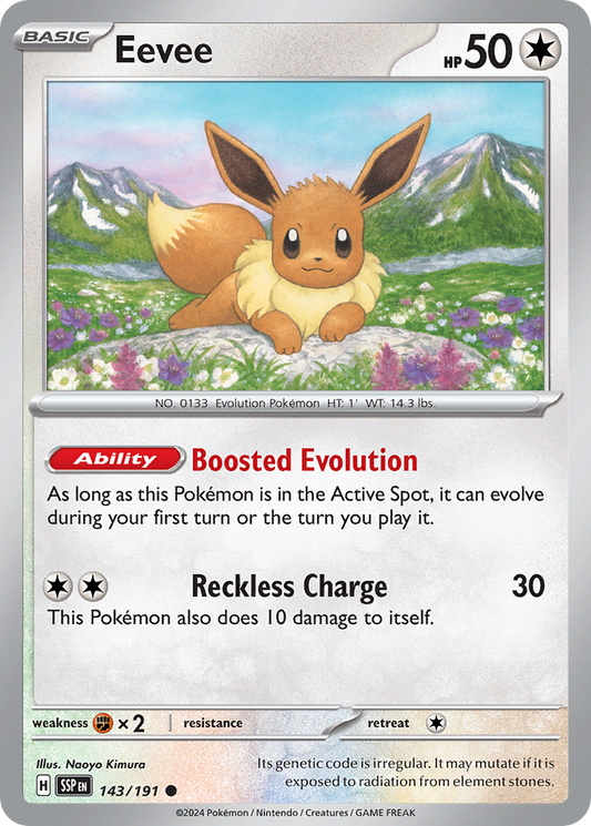 Eevee - 143/191 - Reverse Holofoil - NM - Common - Surging Sparks