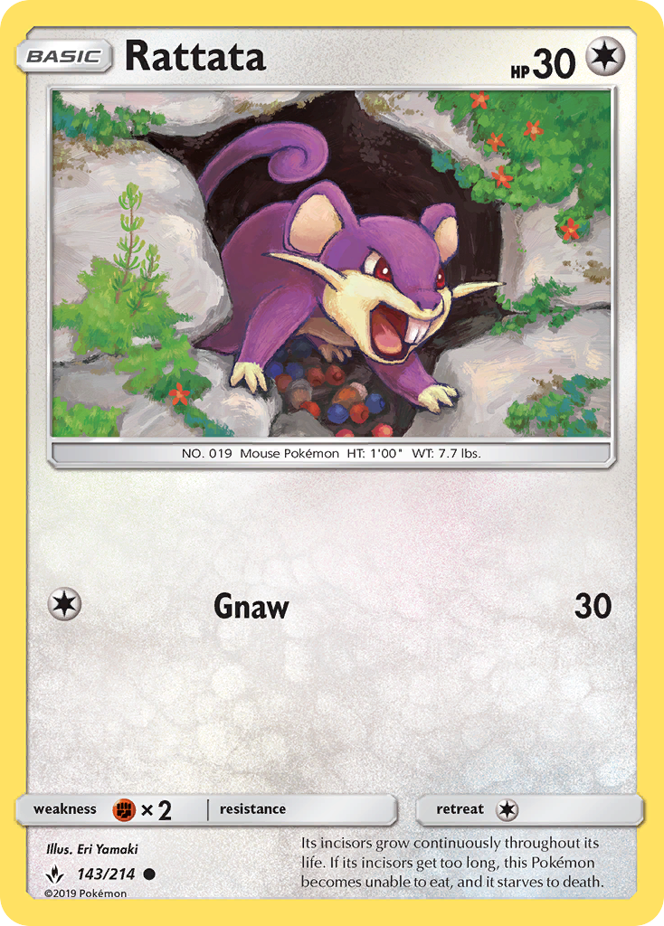Rattata - 143/214 - Normal - NM - Common - Unbroken Bonds