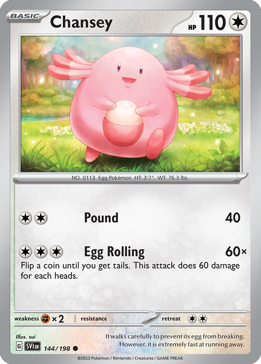 Chansey - 144/198 - Reverse Holofoil - NM - Common - Scarlet & Violet