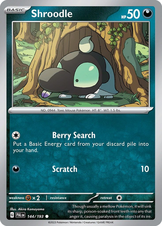 Shroodle - 144/193 - Reverse Holofoil - NM - Common - Paldea Evolved