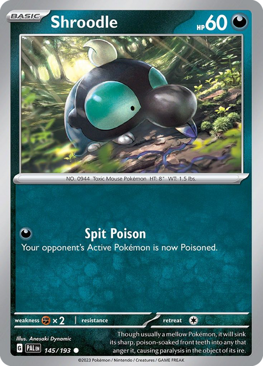 Shroodle - 145/193 - Reverse Holofoil - NM - Common - Paldea Evolved