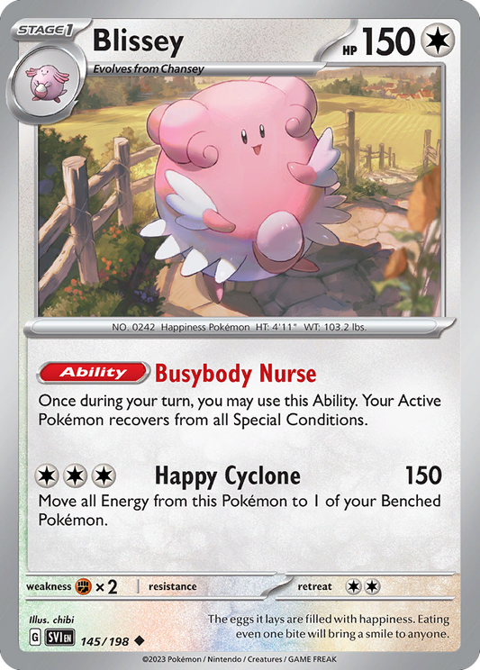 Blissey - 145/198 - Reverse Holofoil - NM - Uncommon - Scarlet & Violet