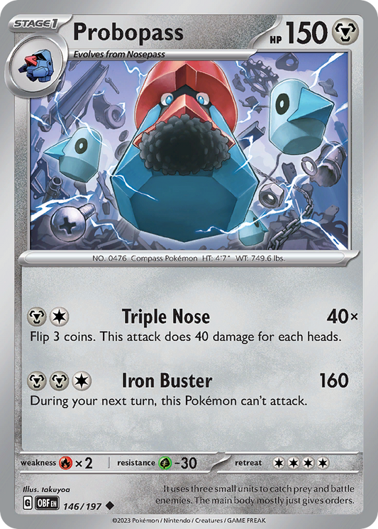 Probopass - 146/197 - Normal - NM - Uncommon - Obsidian Flames