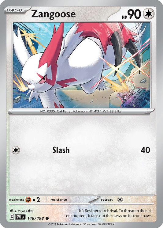 Zangoose - 146/198 - Reverse Holofoil - NM - Common - Scarlet & Violet