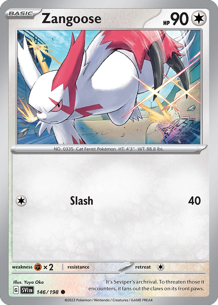 Zangoose - 146/198 - Normal - NM - Common - Scarlet & Violet