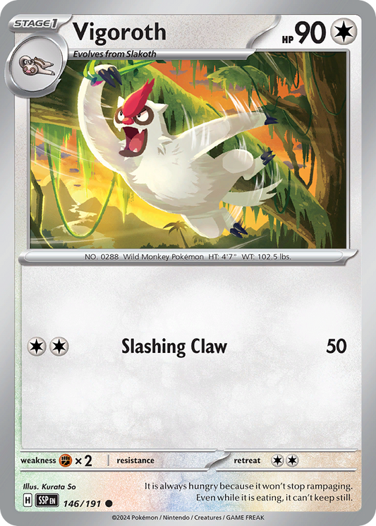 Vigoroth - 146/191 - Normal - NM - Common - Surging Sparks
