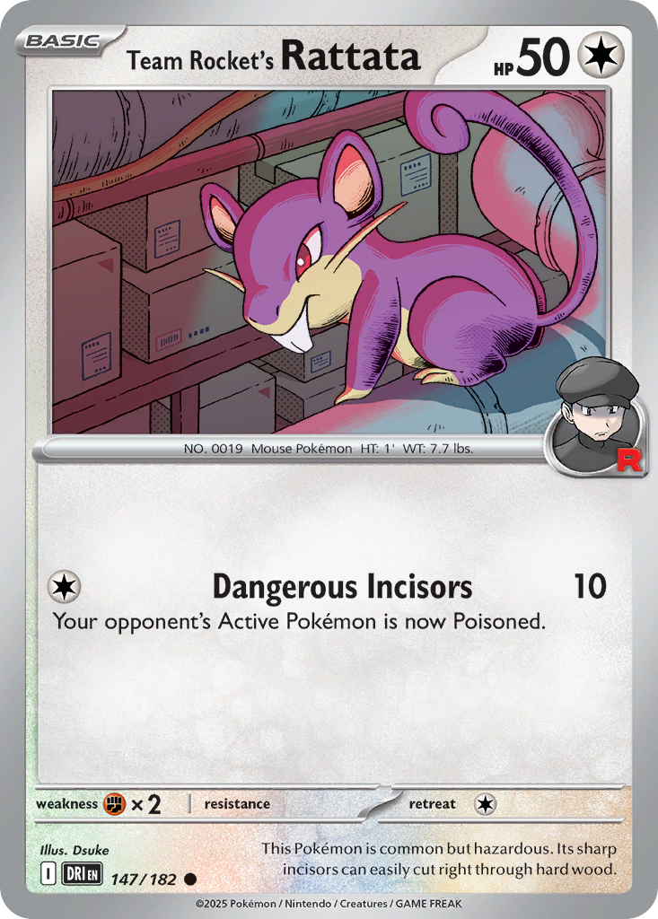 Team Rocket's Rattata - 147/182 - Normal - NM - Common - Destined Rivals