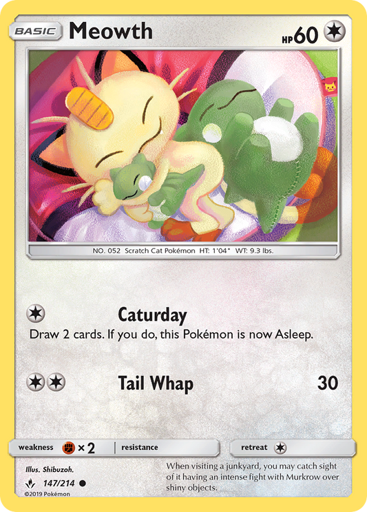 Meowth - 147/214 - Normal - NM - Common - Unbroken Bonds