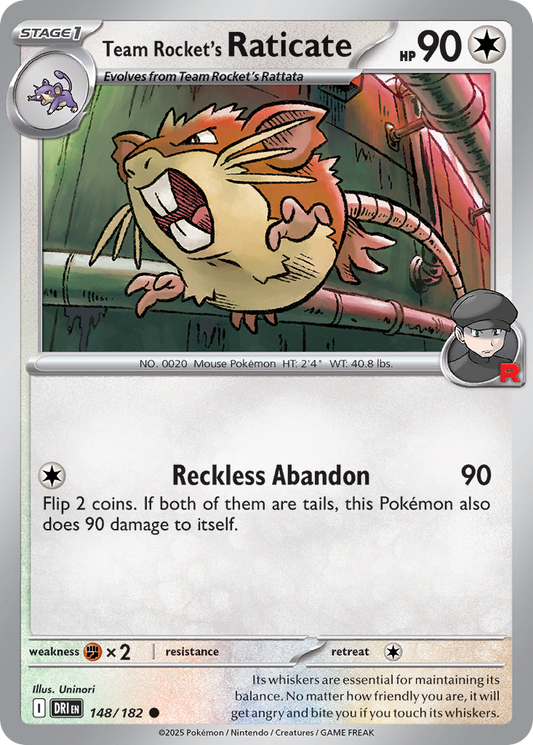 Team Rocket's Raticate - 148/182 - Reverse Holofoil - NM - Common - Destined Rivals