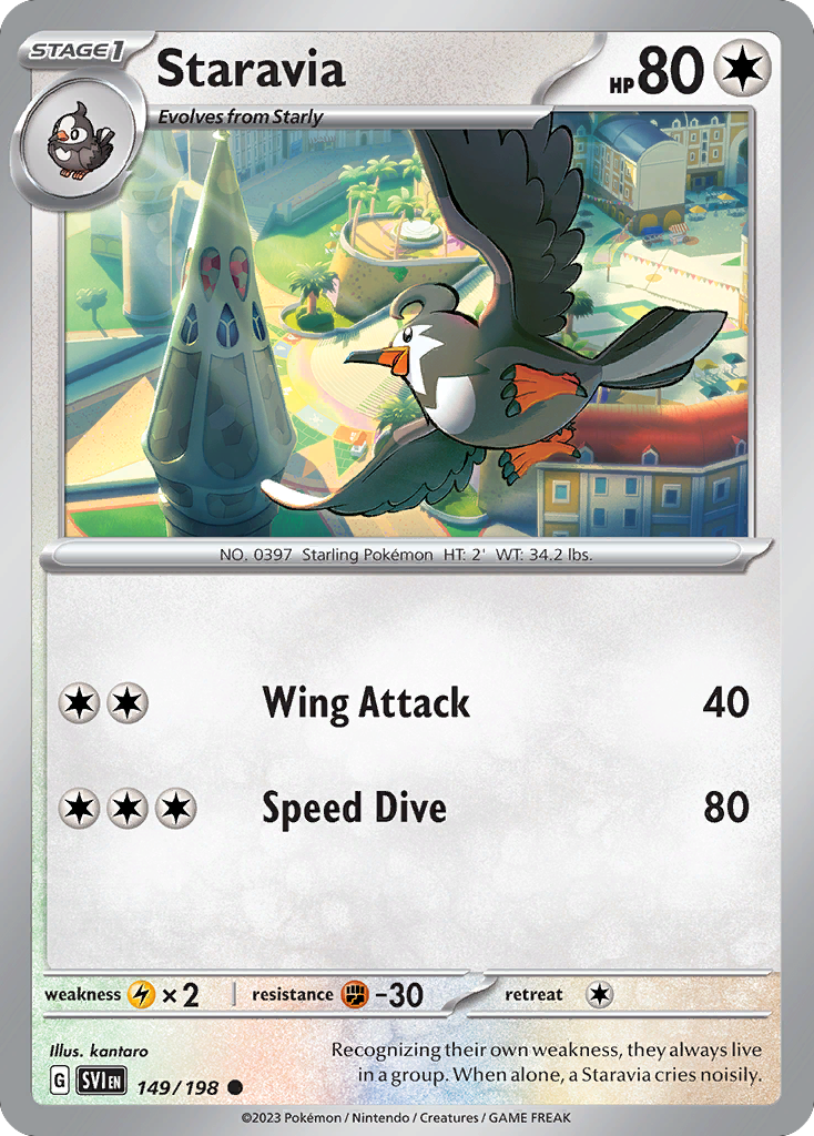 Staravia - 149/198 - Reverse Holofoil - NM - Common - Scarlet & Violet
