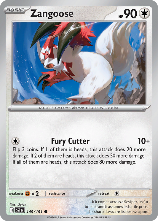Zangoose - 149/191 - Reverse Holofoil - NM - Common - Surging Sparks
