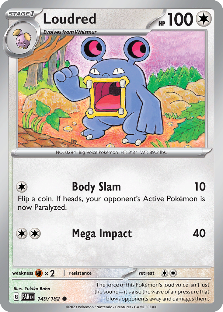 Loudred - 149/182 - Reverse Holofoil - NM - Common - Paradox Rift