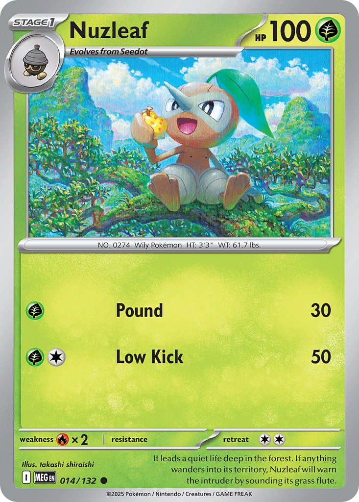 Nuzleaf - 14/132 - Normal - NM - Common - Mega Evolution