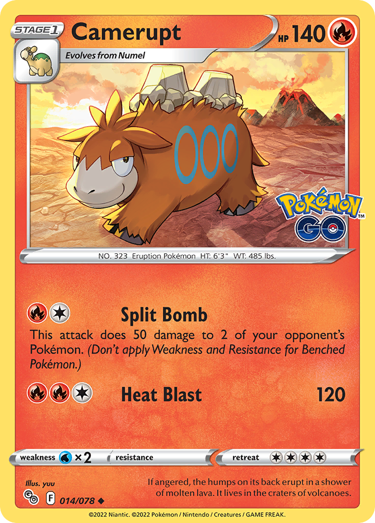 Camerupt - 14/78 - Normal - NM - Uncommon - Pokémon GO
