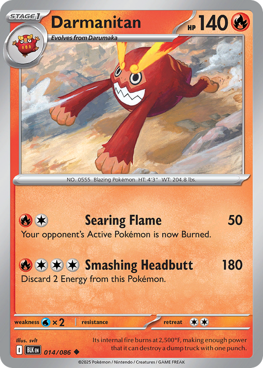 Darmanitan - 14/86 - Normal - NM - Uncommon - Black Bolt
