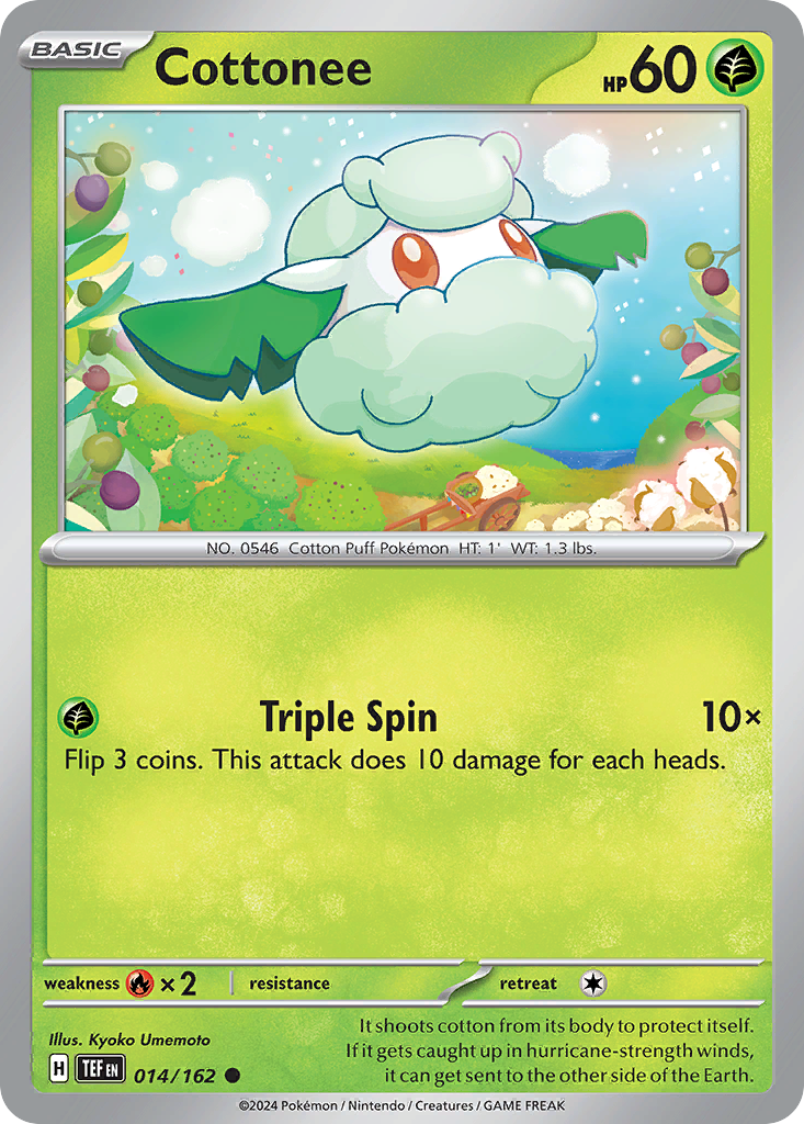 Cottonee - 14/162 - Reverse Holofoil - NM - Common - Temporal Forces