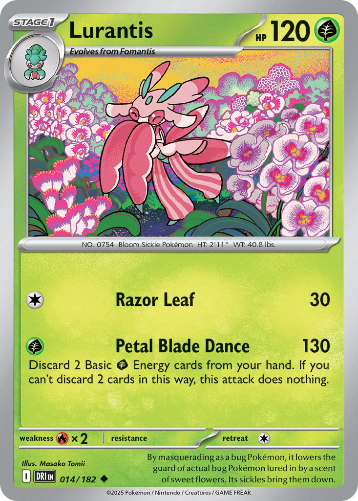 Lurantis - 14/182 - Reverse Holofoil - NM - Uncommon - Destined Rivals