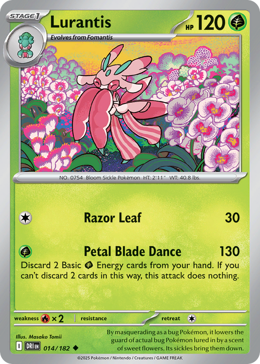 Lurantis - 14/182 - Reverse Holofoil - NM - Uncommon - Destined Rivals