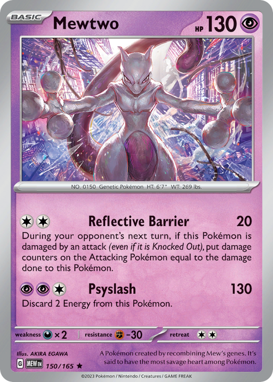 Mewtwo - 150/165 - Reverse Holofoil - NM - Rare - 151
