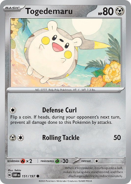 Togedemaru - 151/197 - Normal - NM - Common - Obsidian Flames