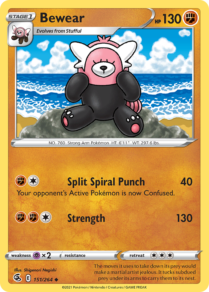 Bewear - 151/264 - Normal - NM - Uncommon - Fusion Strike